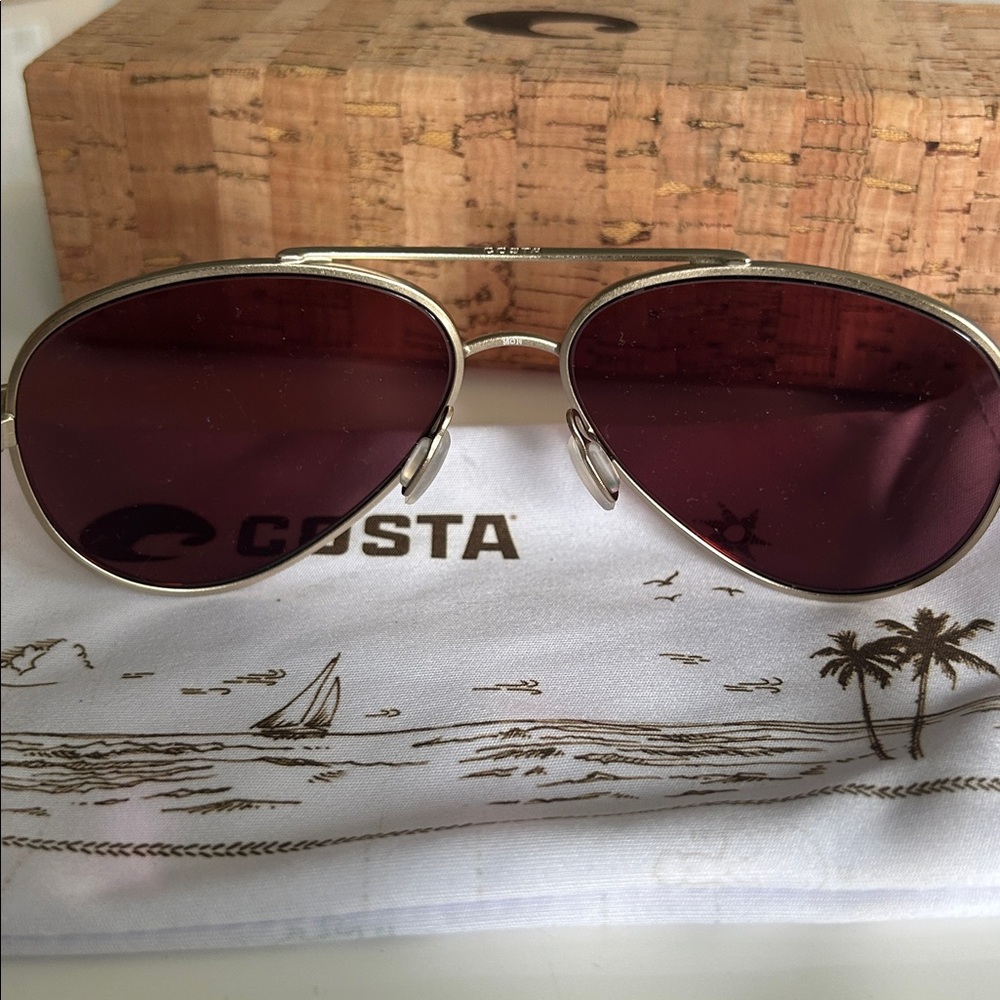 NEW Costa Del Mar Loreto Sunglasses with Brushed Gold Frame - Picture 11 of 11